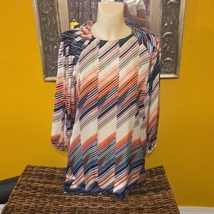 Traffic People Multicolor Striped Long Sleeve Dress